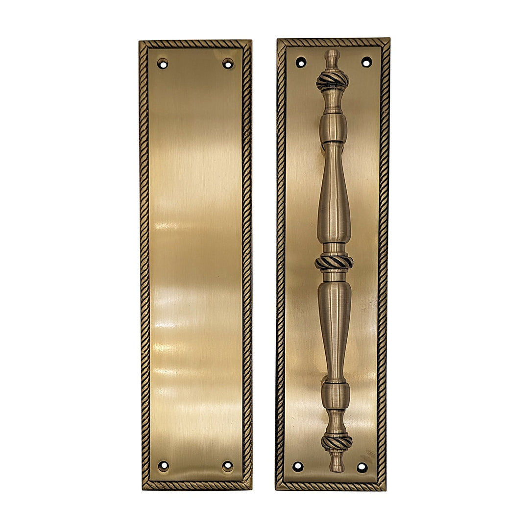 11 1/2 Inch Georgian Roped Style Door Pull and Push Plate (Several Finishes Available) COPPER MOUNTAIN HARDWARE