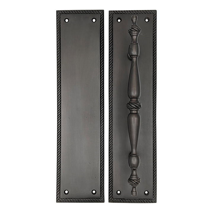 11 1/2 Inch Georgian Roped Style Door Pull and Push Plate (Several Finishes Available) COPPER MOUNTAIN HARDWARE
