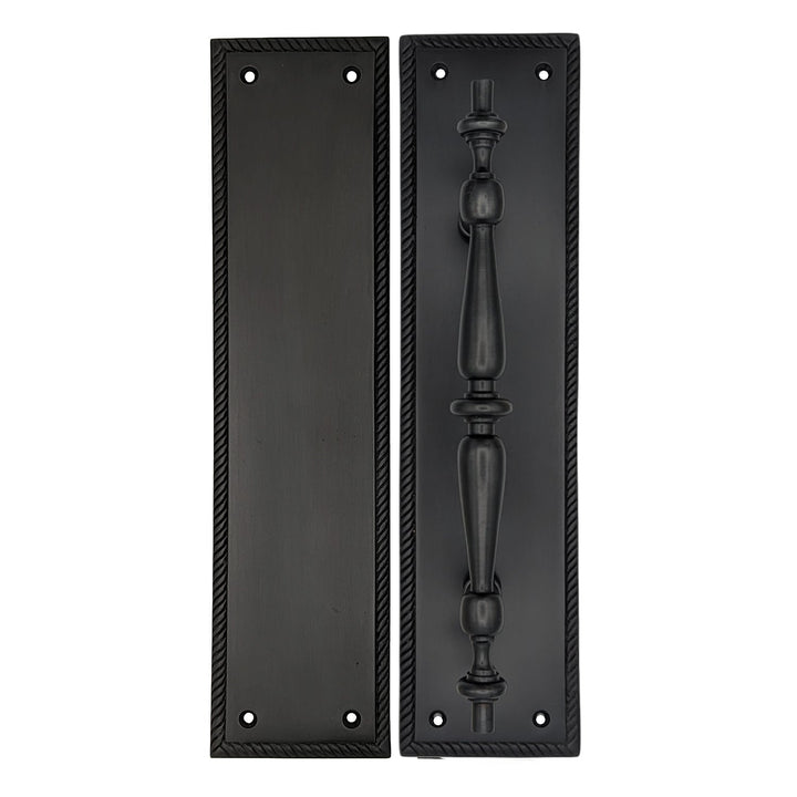 11 1/2 Inch Georgian Roped Style Door Pull and Push Plate (Several Finishes Available) COPPER MOUNTAIN HARDWARE