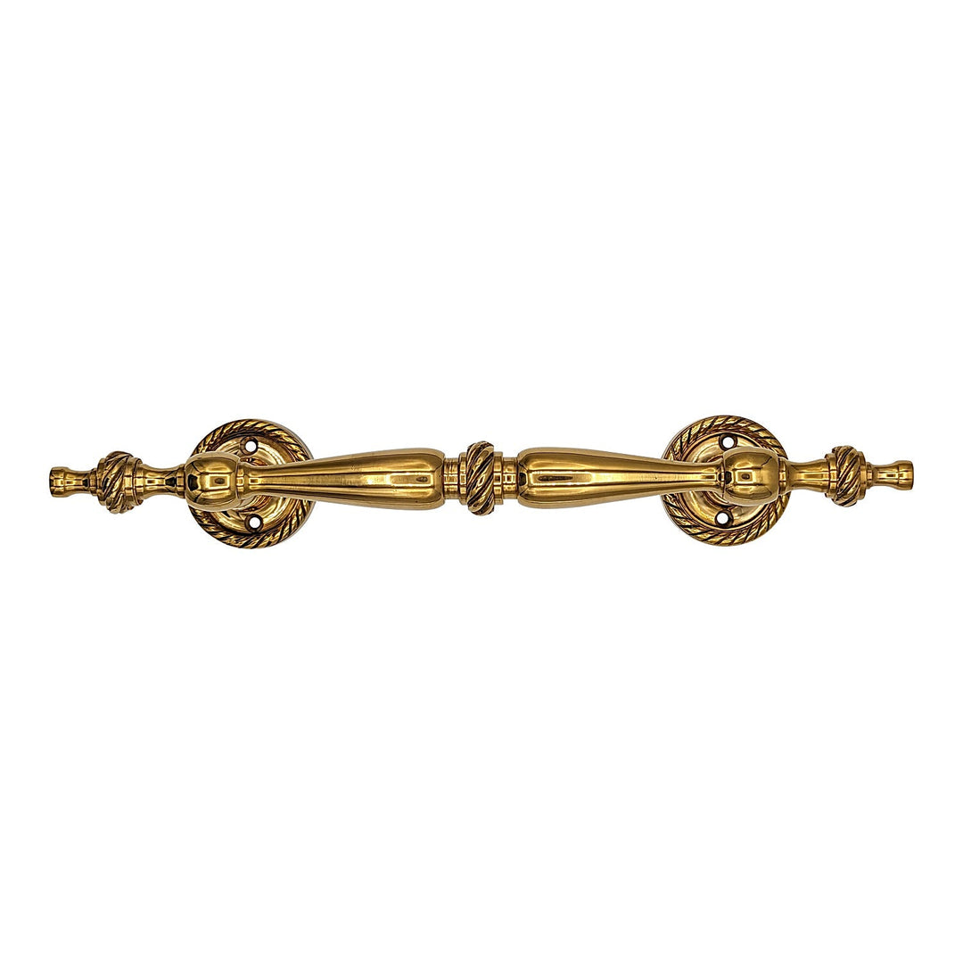9 1/2 Inch Overall (6 Inch C-C) Solid Brass Georgian Style Handle (Several Finishes Available) COPPER MOUNTAIN HARDWARE