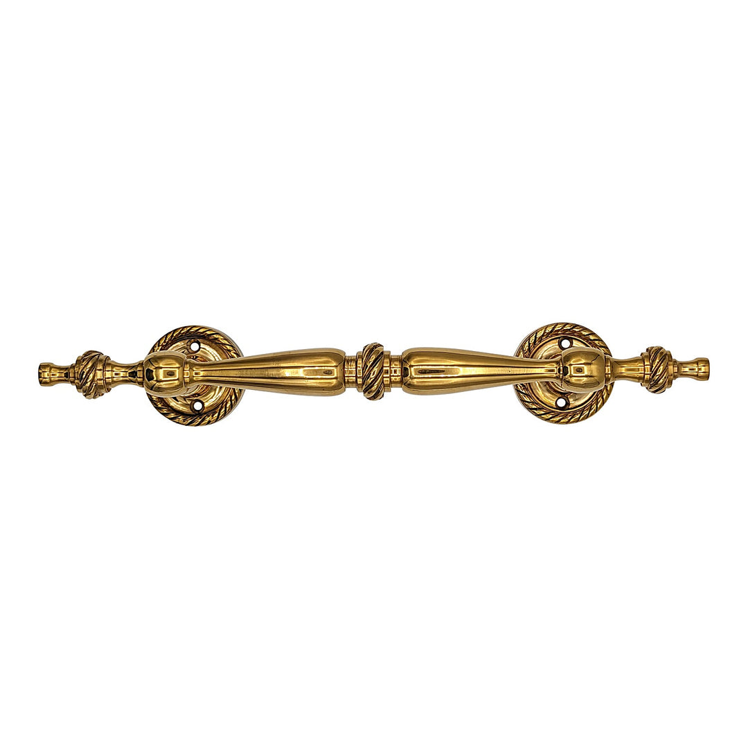 9 1/2 Inch Overall (6 Inch C-C) Solid Brass Georgian Style Handle (Several Finishes Available) COPPER MOUNTAIN HARDWARE