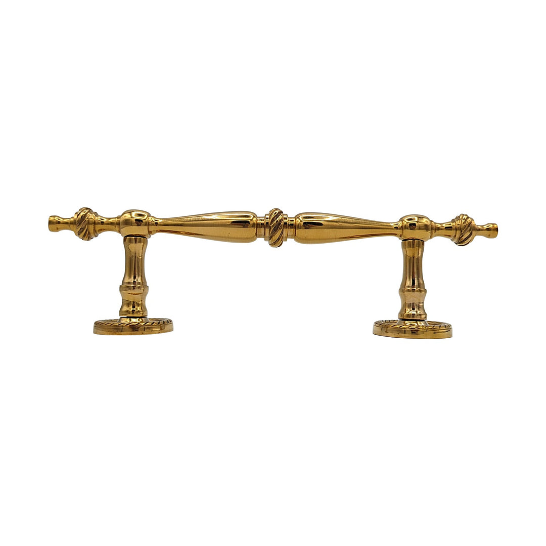 9 1/2 Inch Overall (6 Inch C-C) Solid Brass Georgian Style Handle (Several Finishes Available) COPPER MOUNTAIN HARDWARE