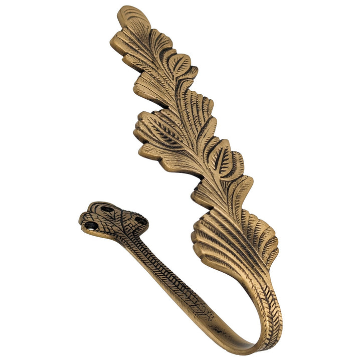 Large Elongated Leaf Style Curtain and Drapery Hold (Several Finishes)