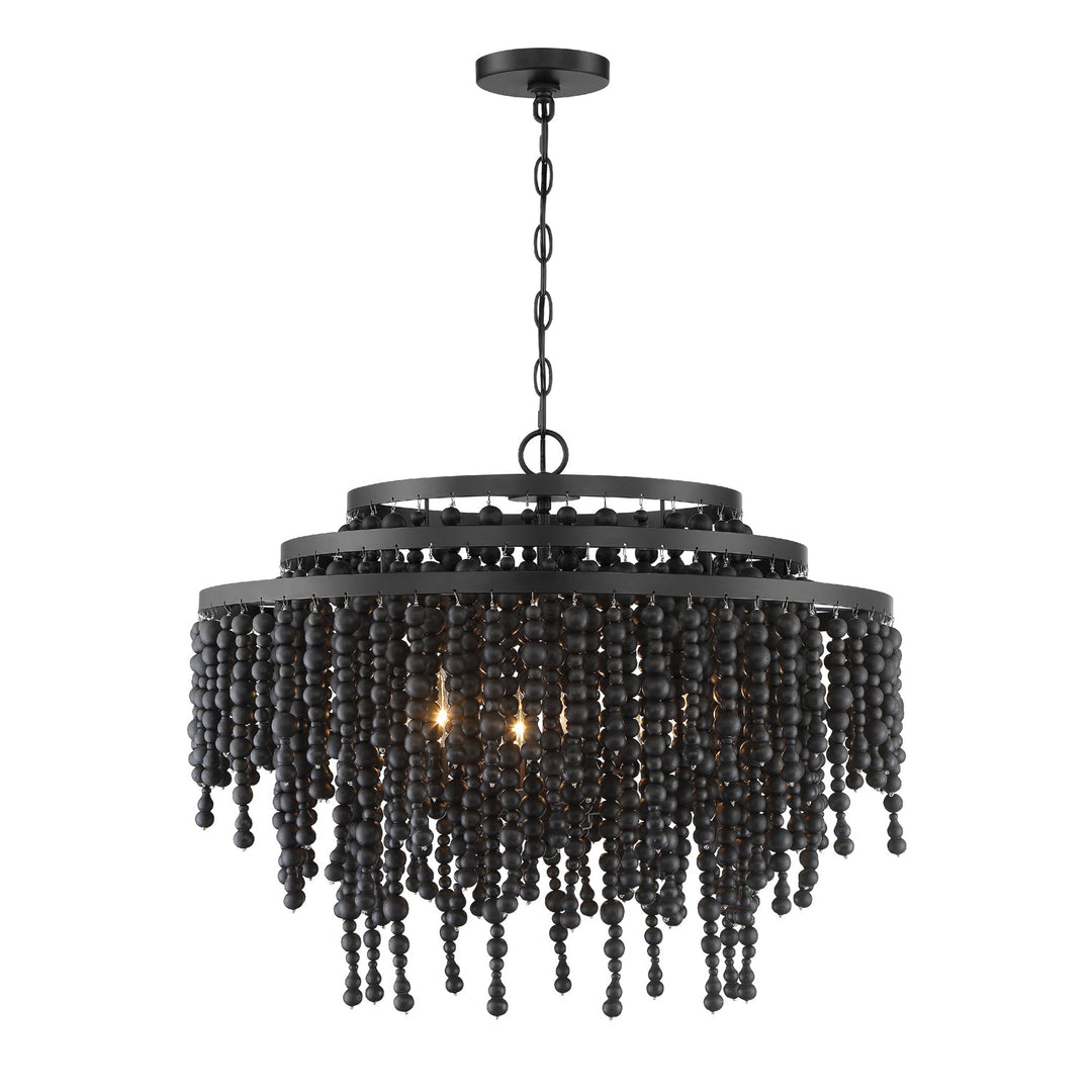 Crystorama Crystorama Poppy 6 Light Matte Black Chandelier