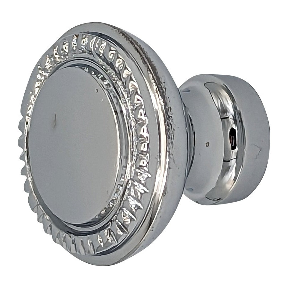 COPPER MOUNTAIN HARDWARE Solid Brass Round Cabinet & Furniture Knob with Beaded Pattern Border