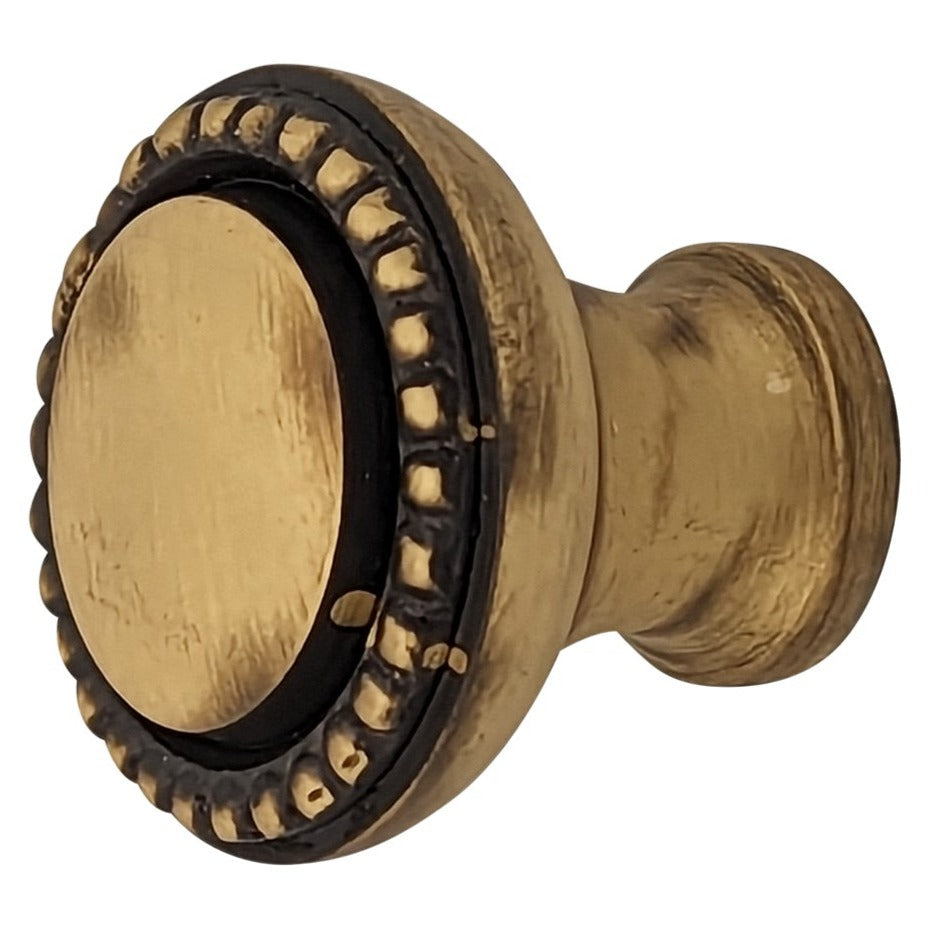 COPPER MOUNTAIN HARDWARE Solid Brass Beaded Round Cabinet & Furniture Knob
