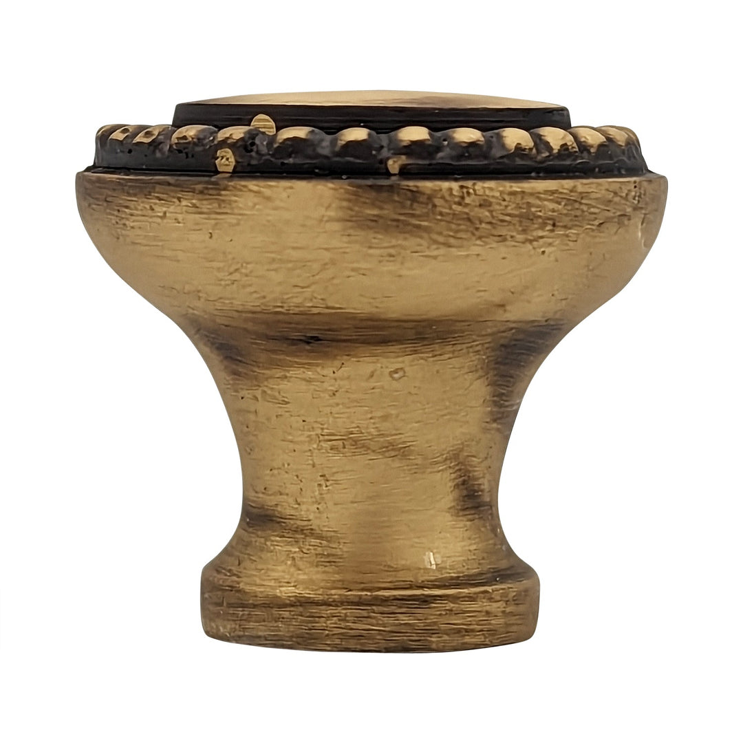 COPPER MOUNTAIN HARDWARE Solid Brass Beaded Round Cabinet & Furniture Knob