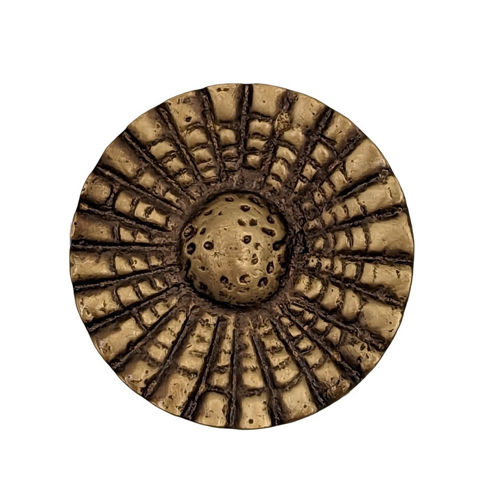 1 Inch Solid Brass Art Deco Style Round Cabinet and Furniture Knob COPPER MOUNTAIN HARDWARE