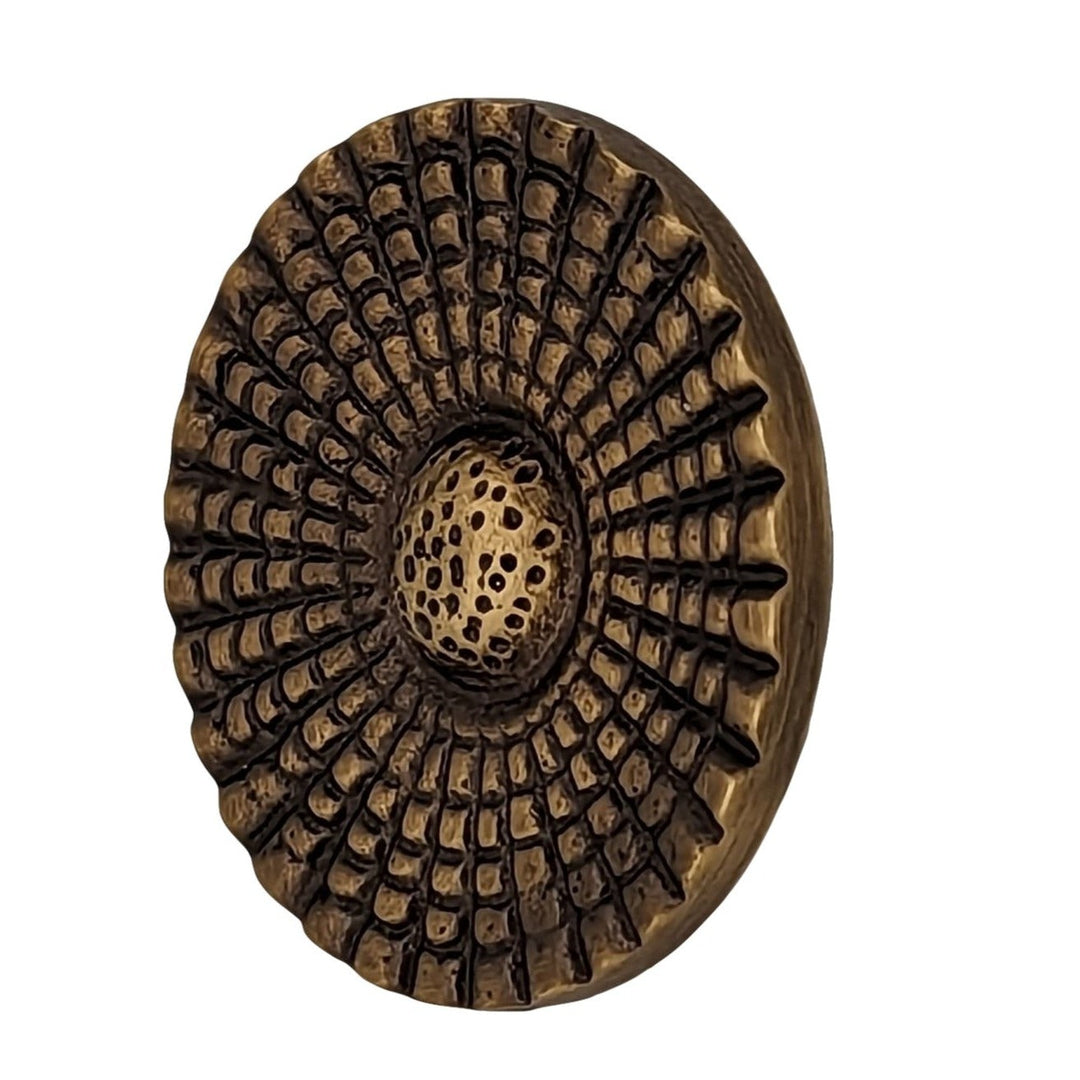 COPPER MOUNTAIN HARDWARE Solid Brass Art Deco Style Round Cabinet & Furniture Knob