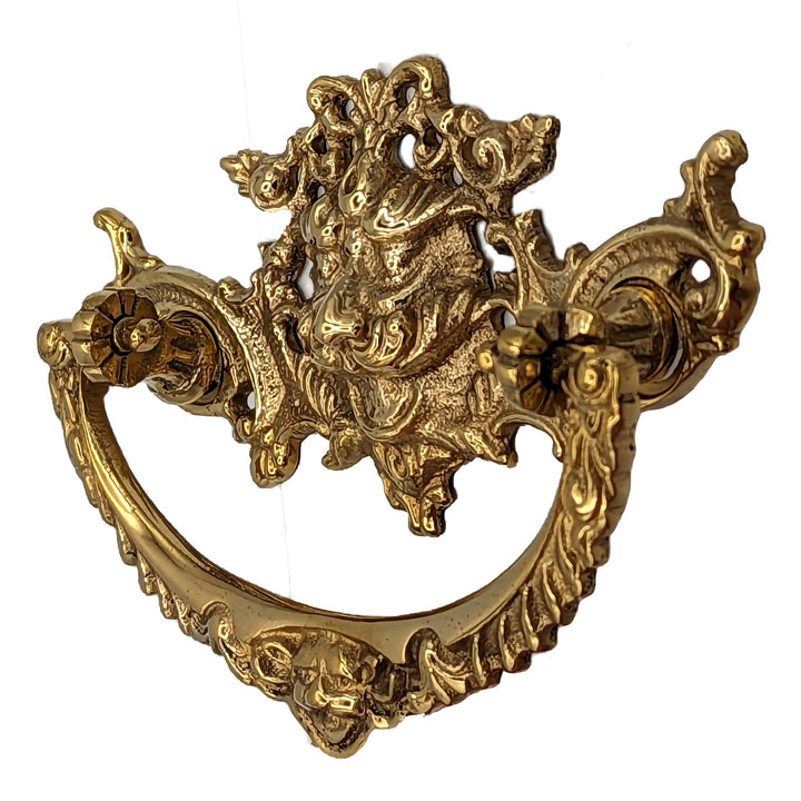 4 1/8 Inch Solid Brass Rococo Gargoyle Bail Pull COPPER MOUNTAIN HARDWARE