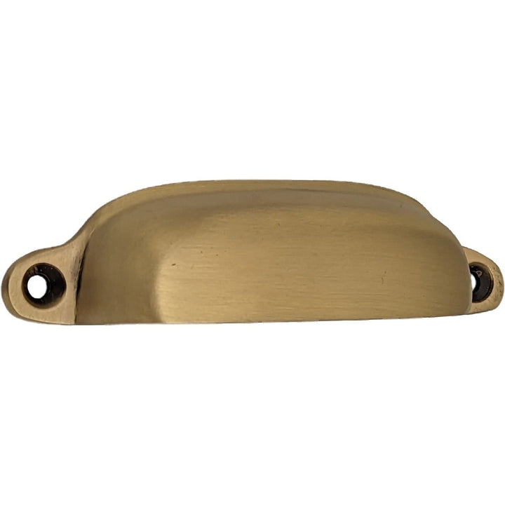 COPPER MOUNTAIN HARDWARE 4 1/8 Inch Overall Solid Brass Traditional Slim Rounded Bin Pull