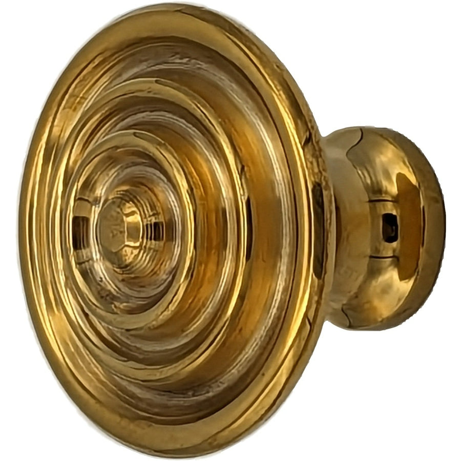 1 3/8 Inch Solid Brass Circle Knob (Polished Brass Finish) COPPER MOUNTAIN HARDWARE