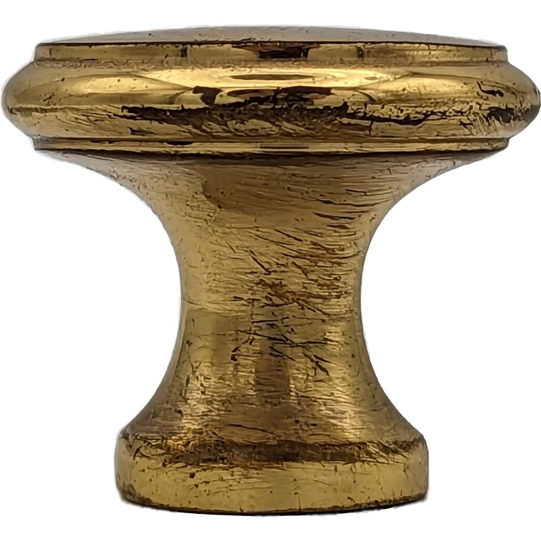 COPPER MOUNTAIN HARDWARE Traditional Brass Flat Top Round Cabinet & Furniture Knob