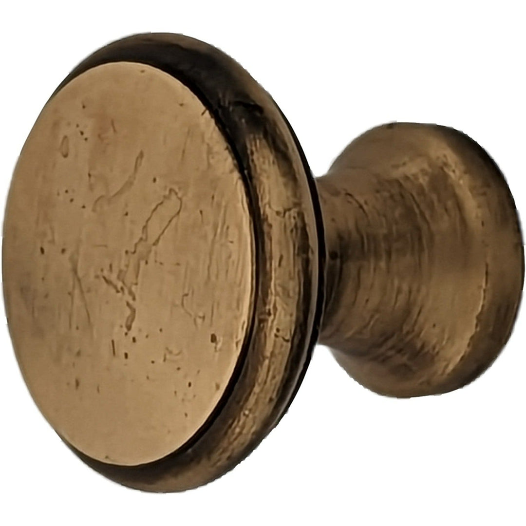 COPPER MOUNTAIN HARDWARE Traditional Brass Flat Top Round Cabinet & Furniture Knob