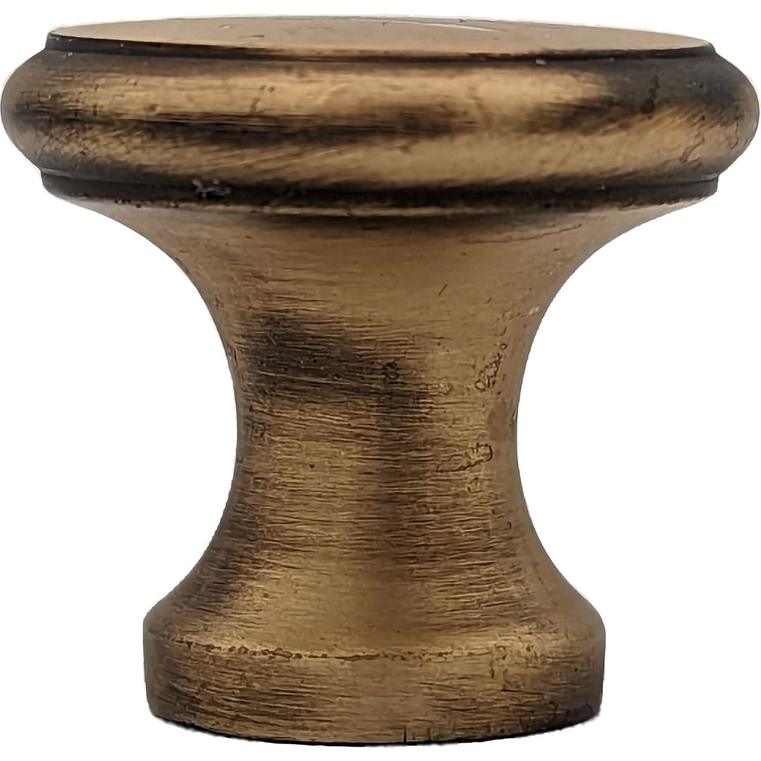 COPPER MOUNTAIN HARDWARE Traditional Brass Flat Top Round Cabinet & Furniture Knob