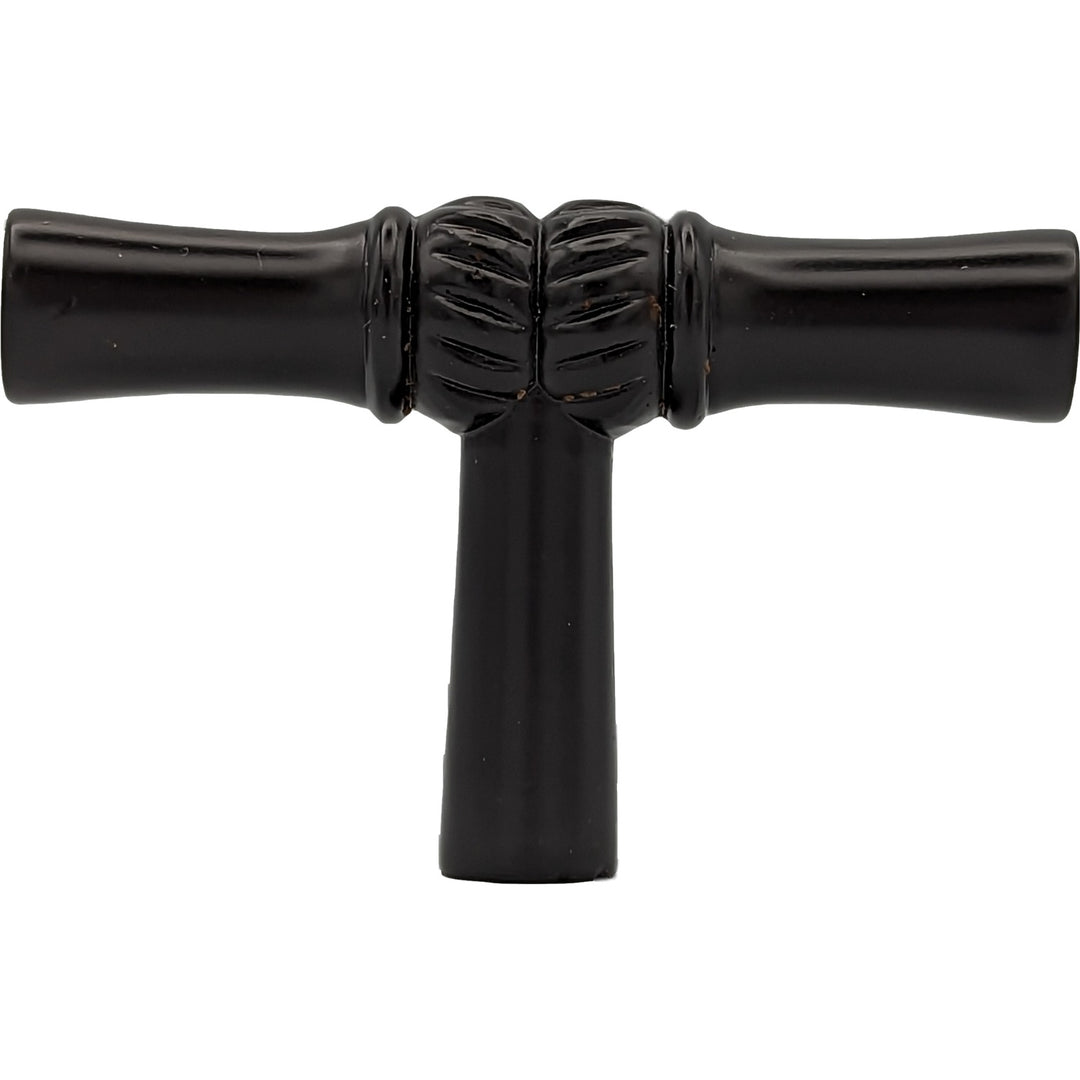 2 Inch Solid Brass T Shape Japanese Bamboo Style Cabinet and Furniture Knob (Several Finishes Available)