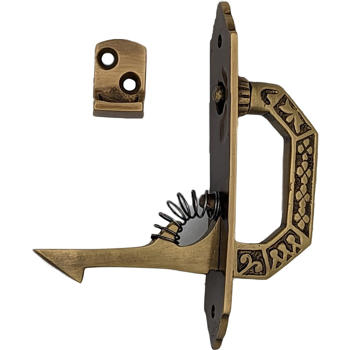 3 7/8 Solid Brass East Lake Pattern Cabinet Latch COPPER MOUNTAIN HARDWARE