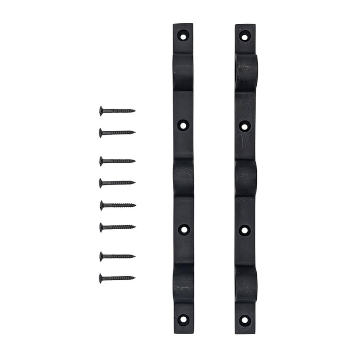 Pair Solid Brass Security Triple Push Bar Bracket Ends COPPER MOUNTAIN HARDWARE