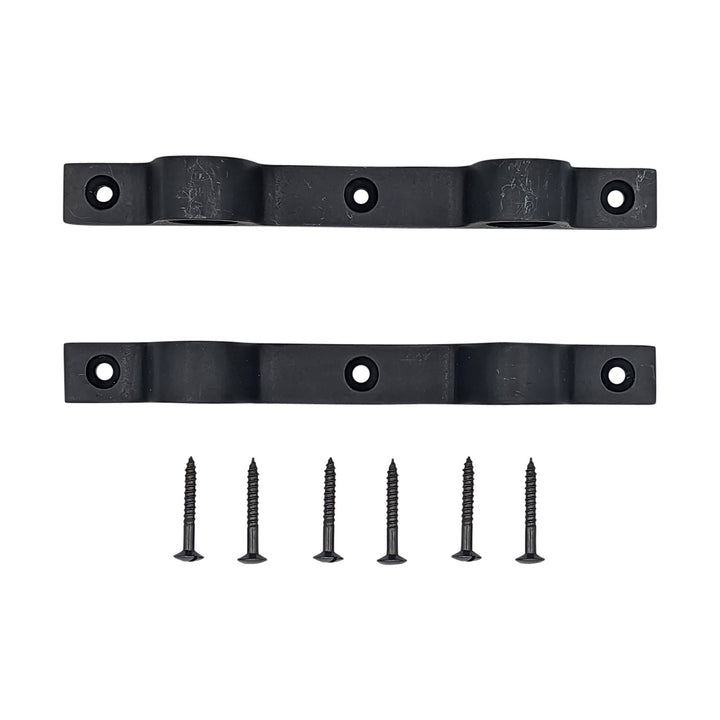 COPPER MOUNTAIN HARDWARE Pair Solid Brass Security Double Push Bar Bracket Ends Polished Brass