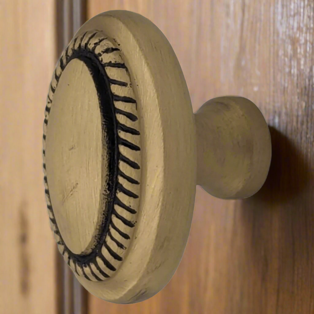 COPPER MOUNTAIN HARDWARE Solid Brass Georgian Roped Egg Shaped Cabinet & Furniture Knob
