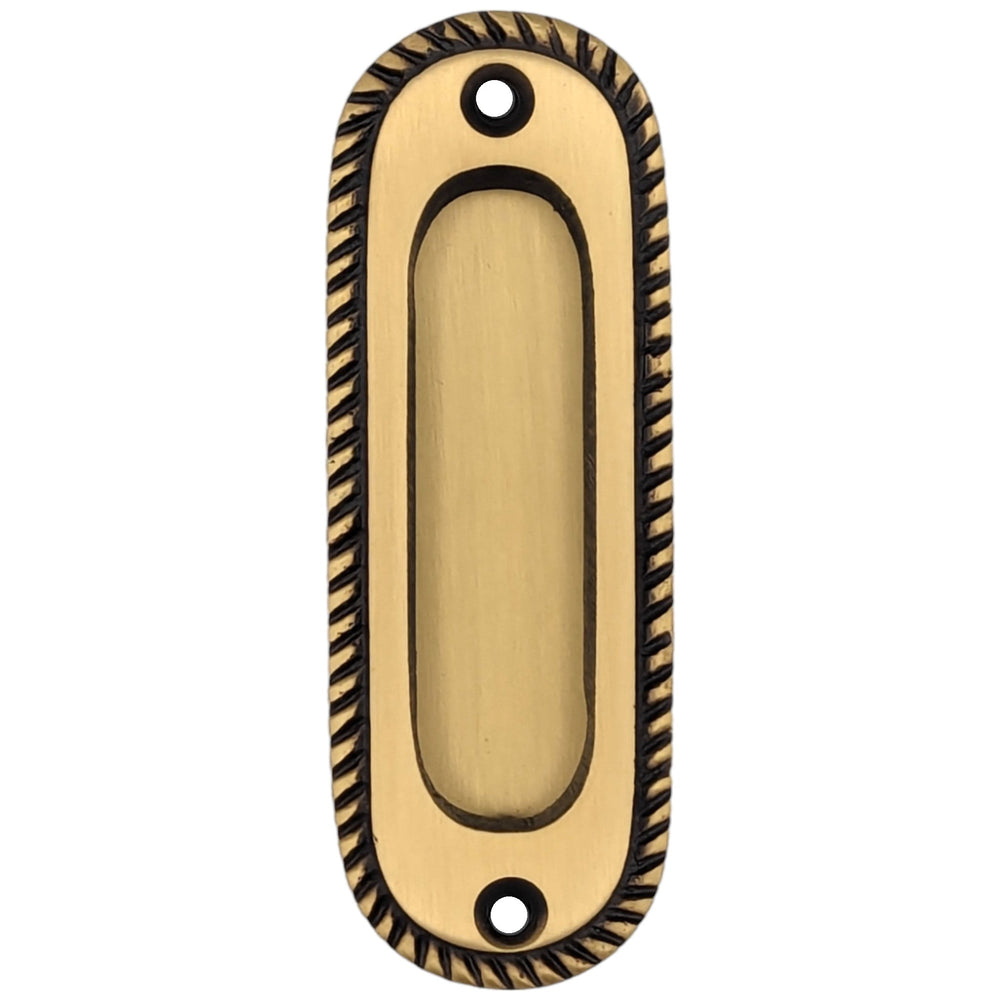 Georgian Rope Oval Pocket Door Pull (Several Finishes Available) COPPER MOUNTAIN HARDWARE