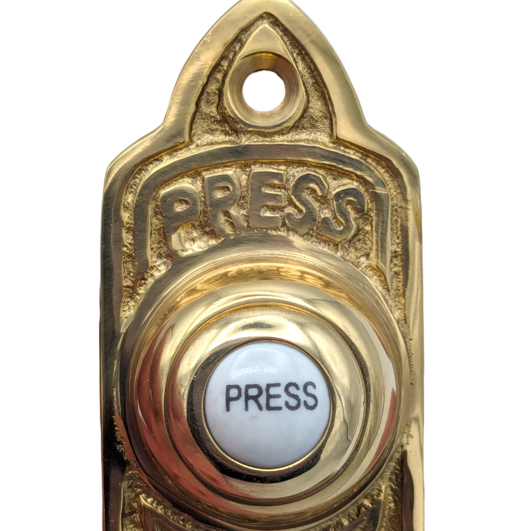 3 Inch Solid Brass Decorative Porcelain "Press" Doorbell Button (Several Finishes Available) COPPER MOUNTAIN HARDWARE