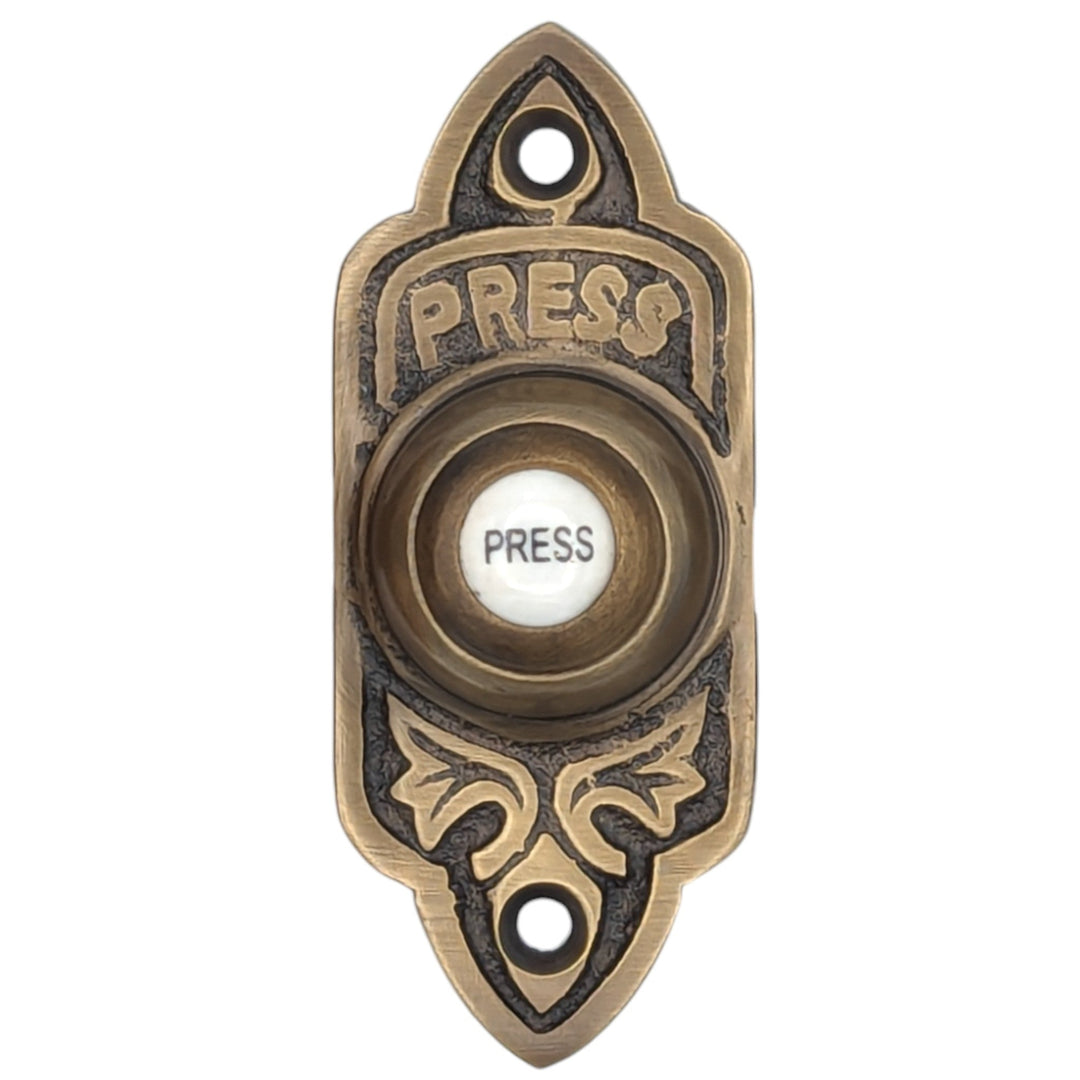 3 Inch Solid Brass Decorative Porcelain "Press" Doorbell Button (Several Finishes Available) COPPER MOUNTAIN HARDWARE