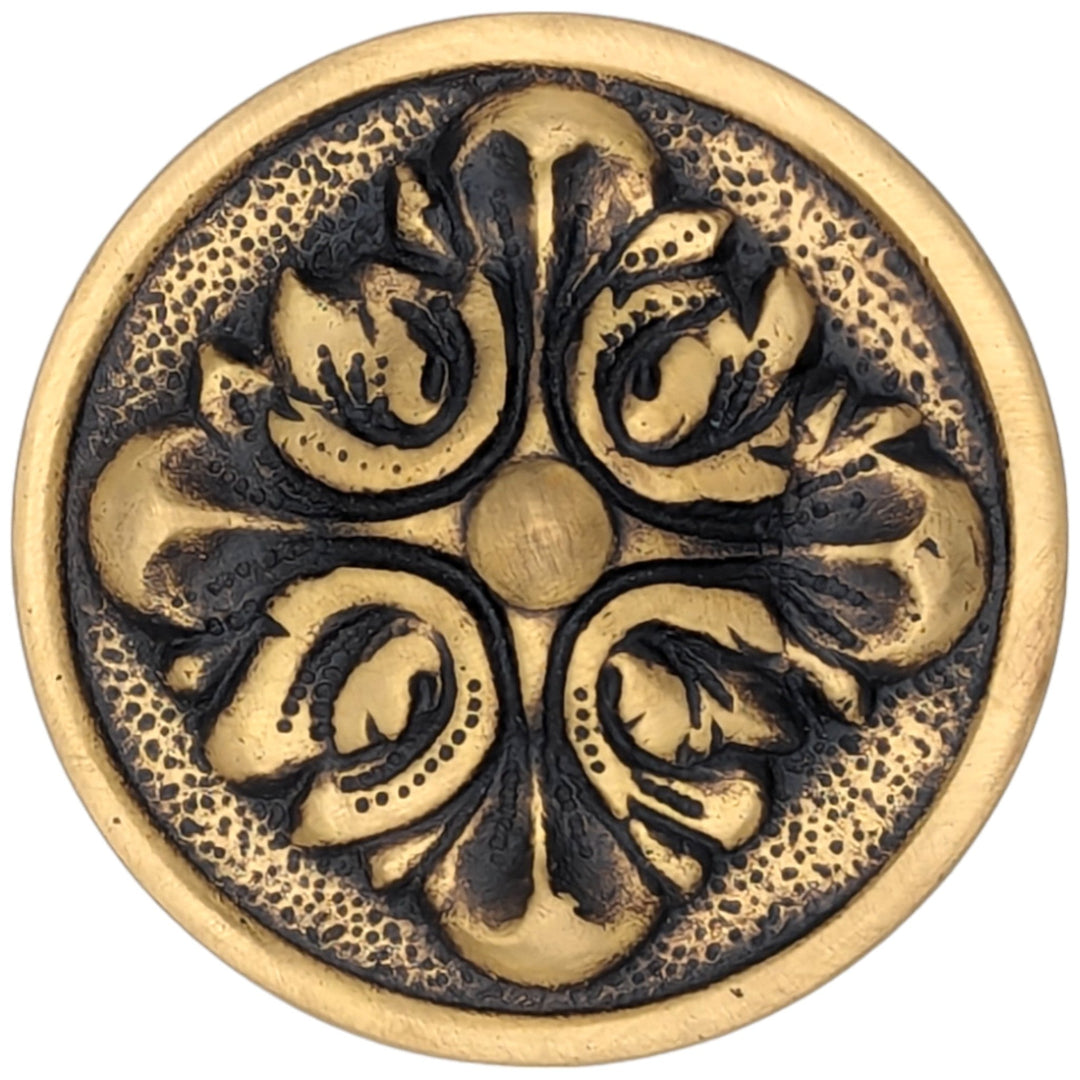 Romanesque Solid Brass Spare Door Knob Set (Several Finishes Available) COPPER MOUNTAIN HARDWARE