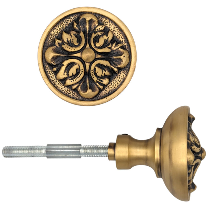 Romanesque Solid Brass Spare Door Knob Set (Several Finishes Available) COPPER MOUNTAIN HARDWARE