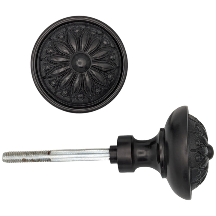 Floral Imprint Solid Brass Spare Door Knob Set (Several Finishes Available) COPPER MOUNTAIN HARDWARE