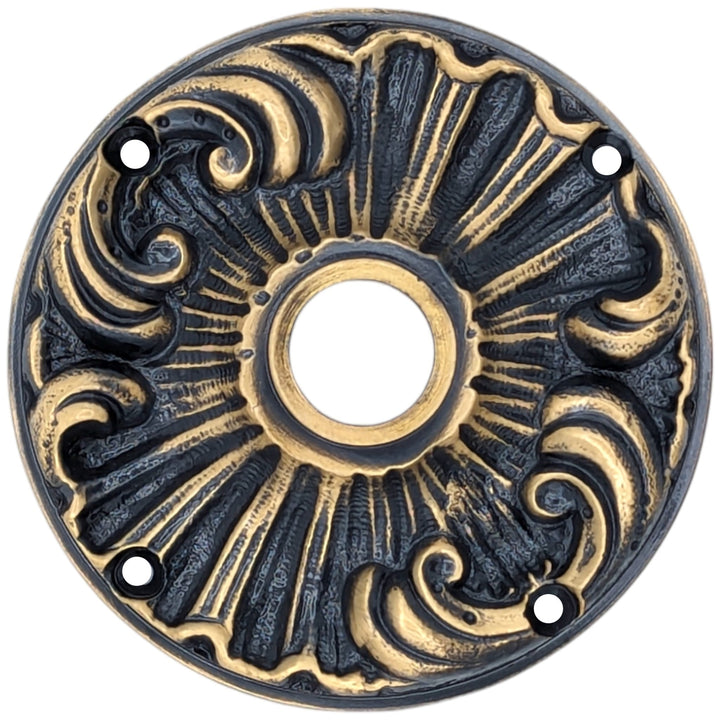 Romanesque Solid Brass Rosette Plates (Several Finishes Available) COPPER MOUNTAIN HARDWARE
