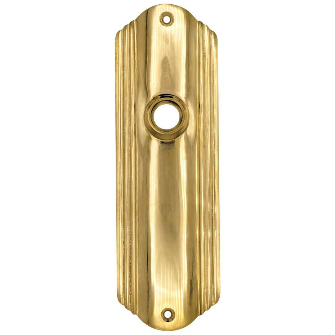 Art Deco Long Solid Brass Door Backplate (Several Finishes Available) COPPER MOUNTAIN HARDWARE