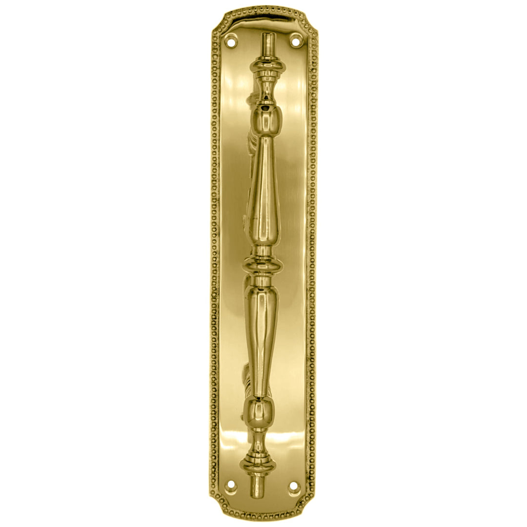 11 1/2 Inch Solid Brass Beaded Door Pull (Several Finishes Available) COPPER MOUNTAIN HARDWARE