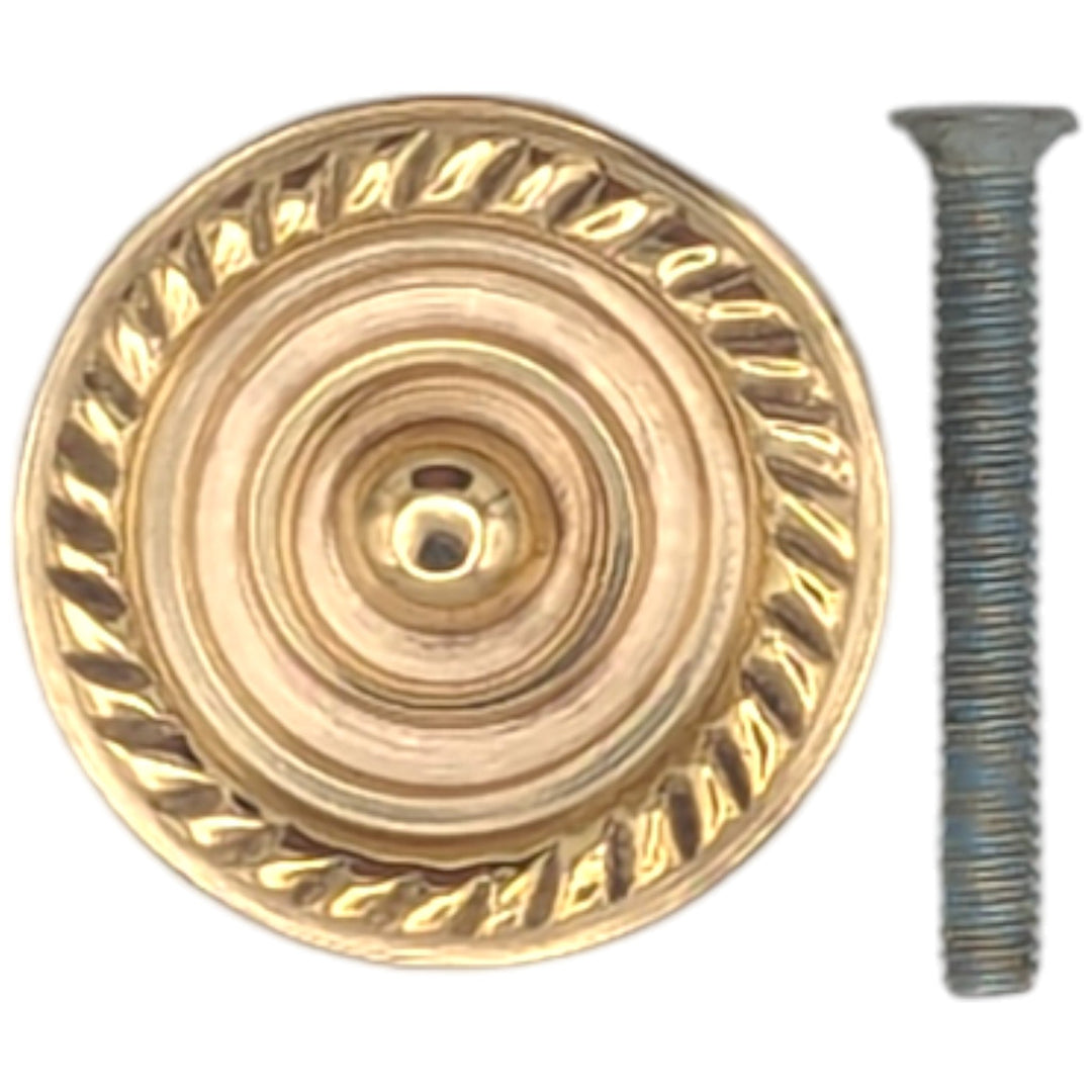 COPPER MOUNTAIN HARDWARE Solid Brass Art Deco Beaded Circle Cabinet & Furniture Knob