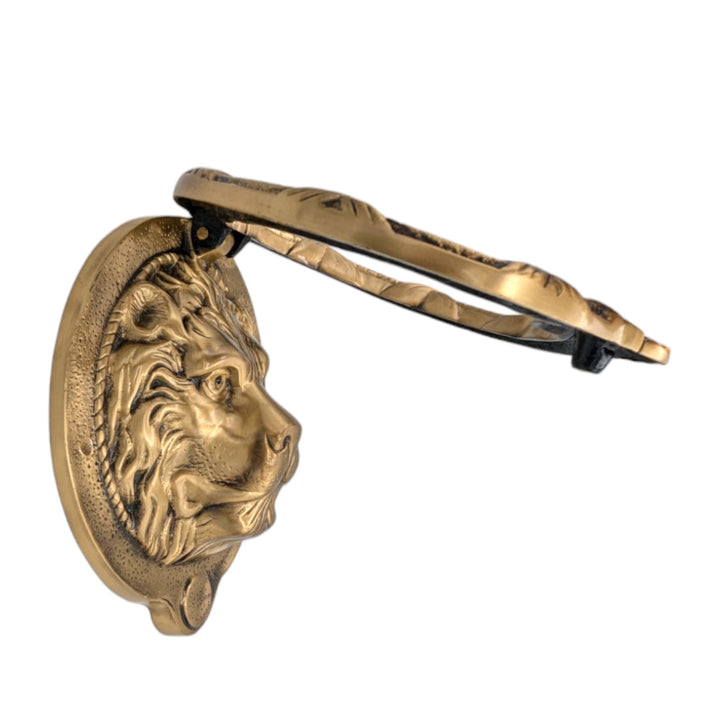 Ribbon & Reed 8 3/4 Inch Brass Lion Door Knocker (Several Finishes Available) COPPER MOUNTAIN HARDWARE