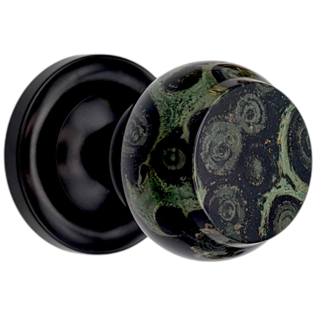 Magnifique® Classic Door Set with Crocodile Jasper Knobs (Several Finishes Available)