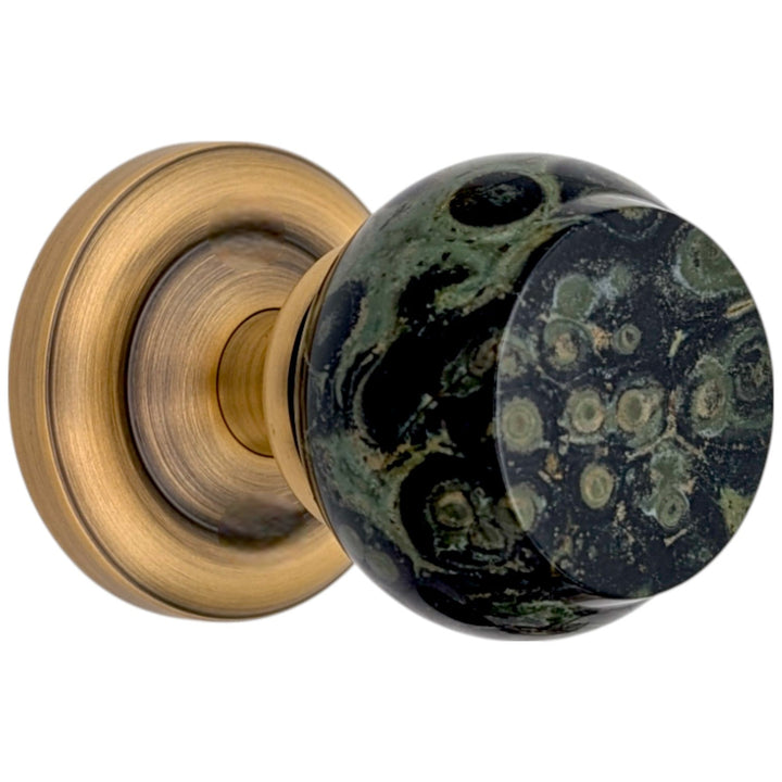 Magnifique® Classic Door Set with Crocodile Jasper Knobs (Several Finishes Available)