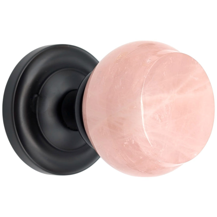 Magnifique® Classic Door Set with Rose Quartz Knobs (Several Finishes Available)