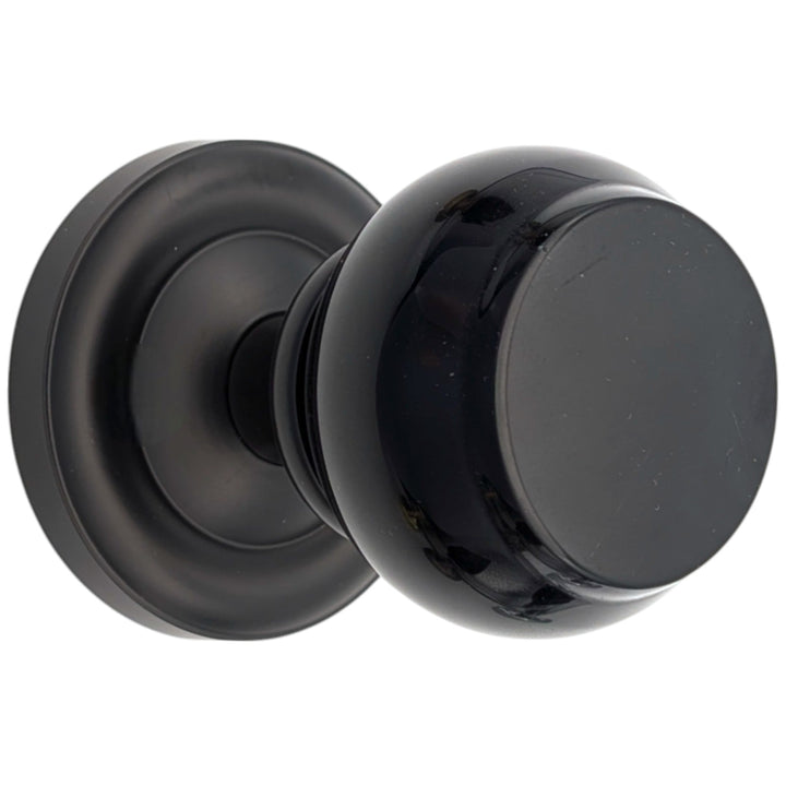 Magnifique® Classic Door Set with Black Obsidian Knobs (Several Finishes Available)