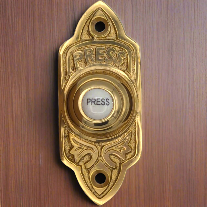 3 Inch Solid Brass Decorative Porcelain "Press" Doorbell Button (Several Finishes Available) COPPER MOUNTAIN HARDWARE