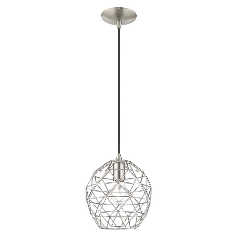 1 Light Brushed Nickel Single Pendant