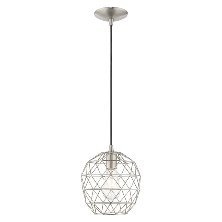 1 Light Brushed Nickel Single Pendant