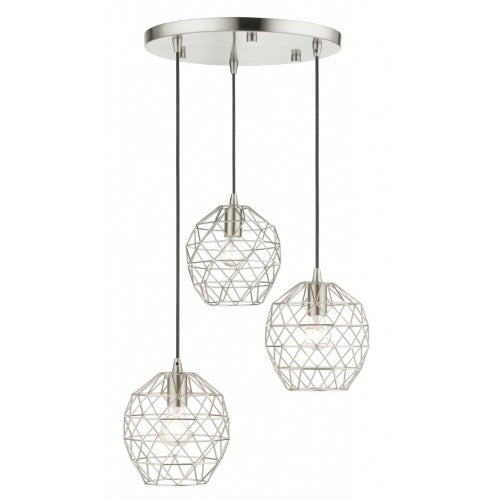 3 Light Brushed Nickel Pendant