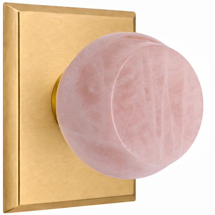 Magnifique® Rectangular Door Set with Rose Quartz Knobs (Several Finishes Available)