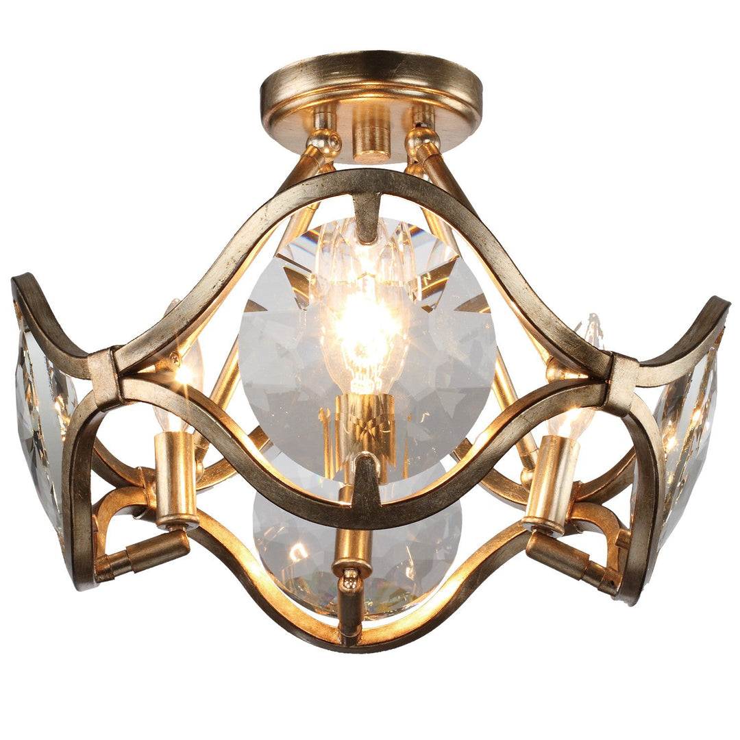 Quincy 4 Light Distressed Twilight Semi Flush Mount Crystorama