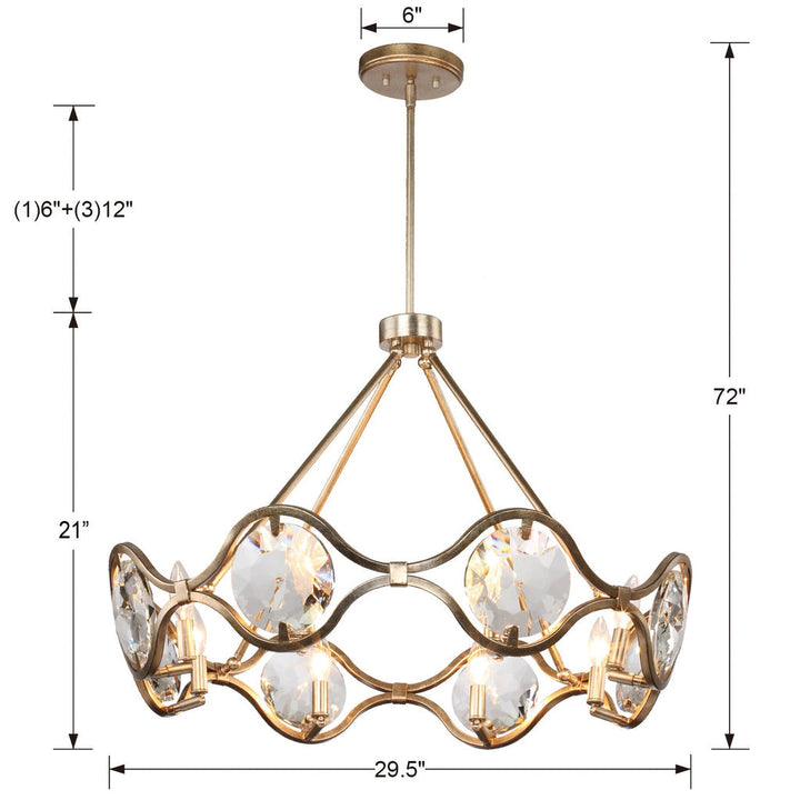 Crystorama Crystorama Quincy 8 Light Distressed Twilight Chandelier
