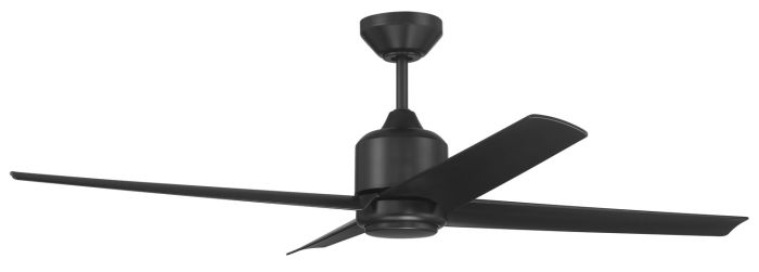 ##Antique Hardware## 52" Quell Fan, Flat Black Finish, Flat Black Blades. LED Light, WIFI and Control Included