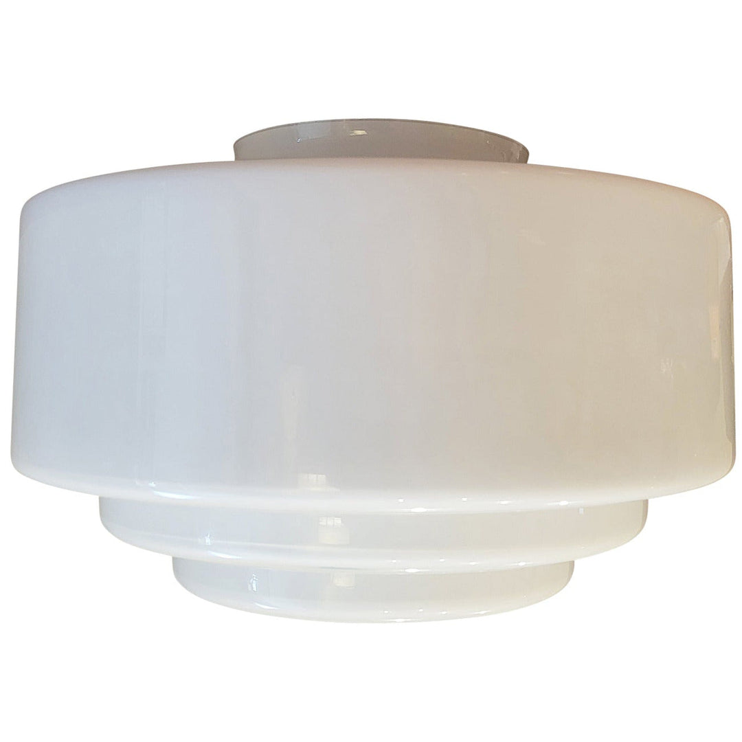 10 Inch Mid-Century Modern Milk Glass Light Shade (4 1/4 Inch Fitter) COPPER MOUNTAIN HARDWARE