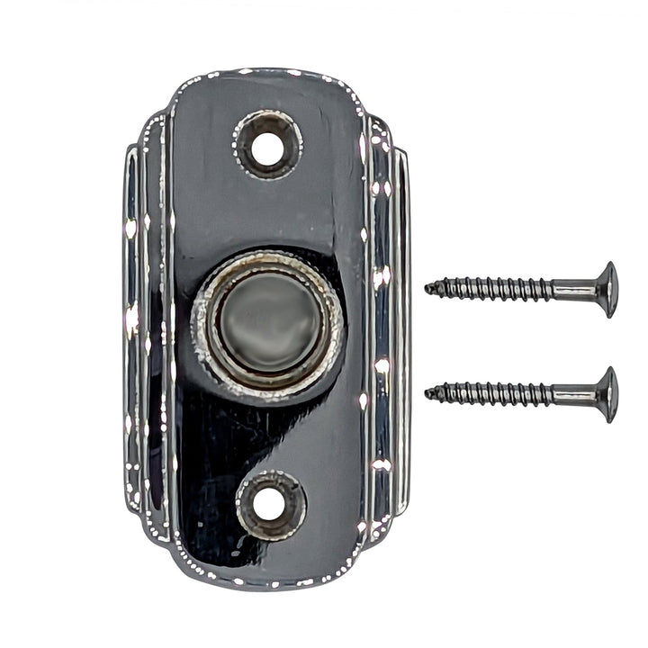 2 1/2 Inch Solid Brass Art Deco Doorbell Button COPPER MOUNTAIN HARDWARE