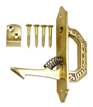 3 7/8 Solid Brass East Lake Pattern Cabinet Latch COPPER MOUNTAIN HARDWARE